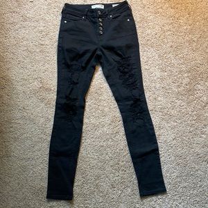 Bullhead distressed high waist black jeans